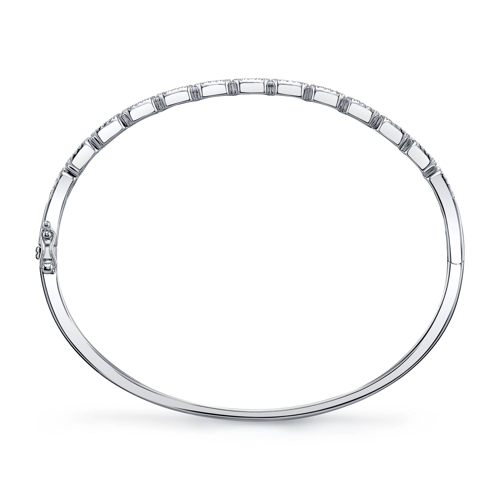 0.86CT 14K W/G DIAMOND BAGUETTE BANGLE
