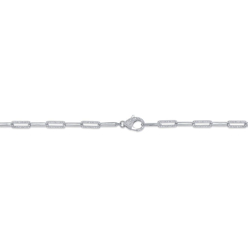1.36CT 14K W/G DIAMOND PAPER CLIP LINK NECKLACE
