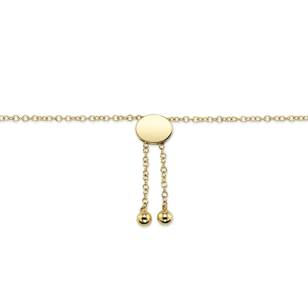 0.24CT 14K Y/G DIAMOND PAPER CLIP LINK BOLO BRACELET
