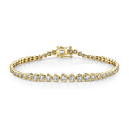 1.90CT 14K Y/G DIAMOND BEZEL TENNIS BRACELET