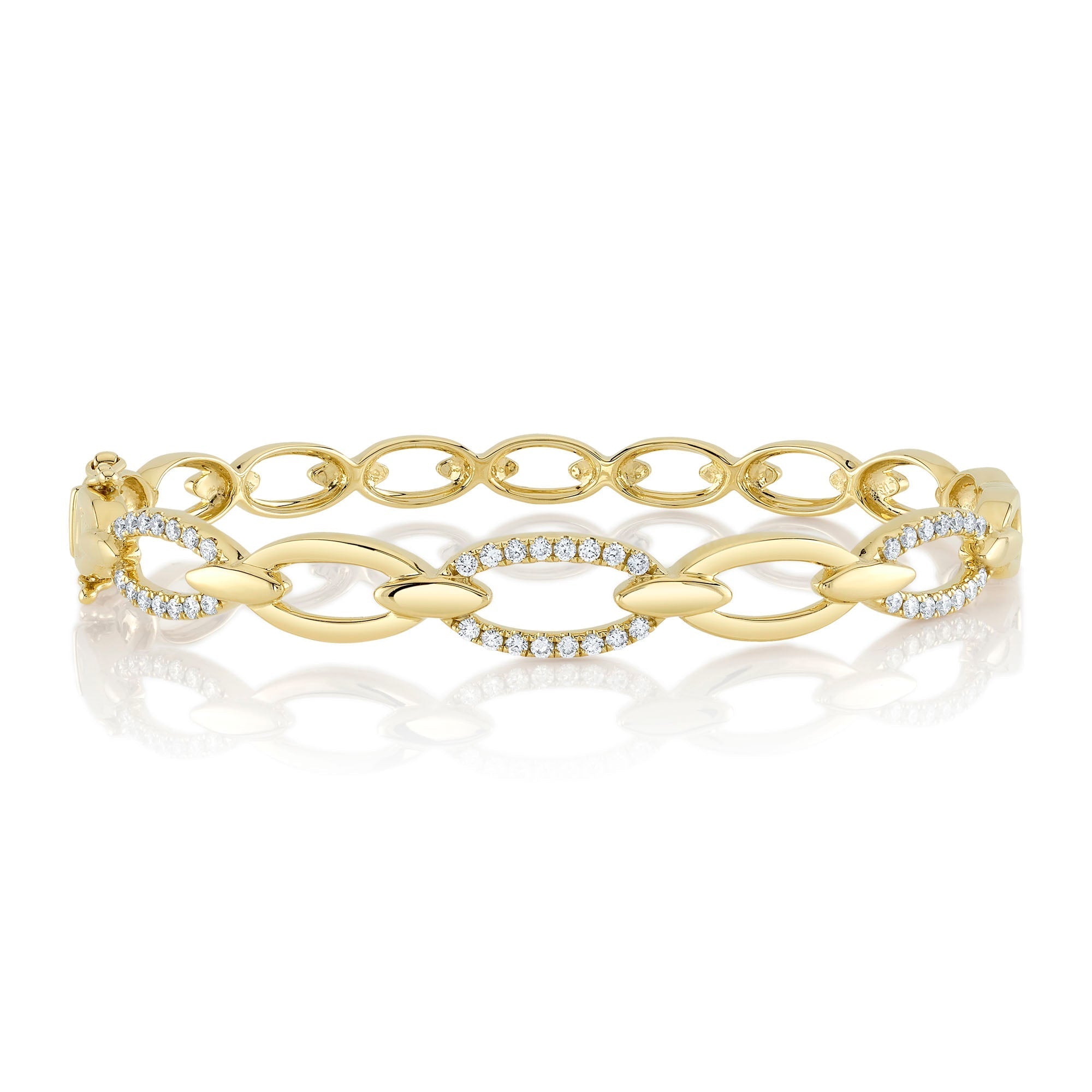 0.54CT 14K Y/G DIAMOND LINK BANGLE