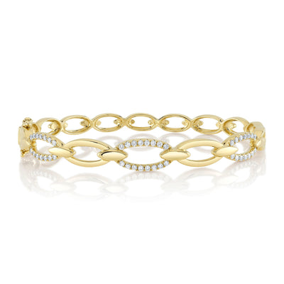 0.54CT 14K Y/G DIAMOND LINK BANGLE