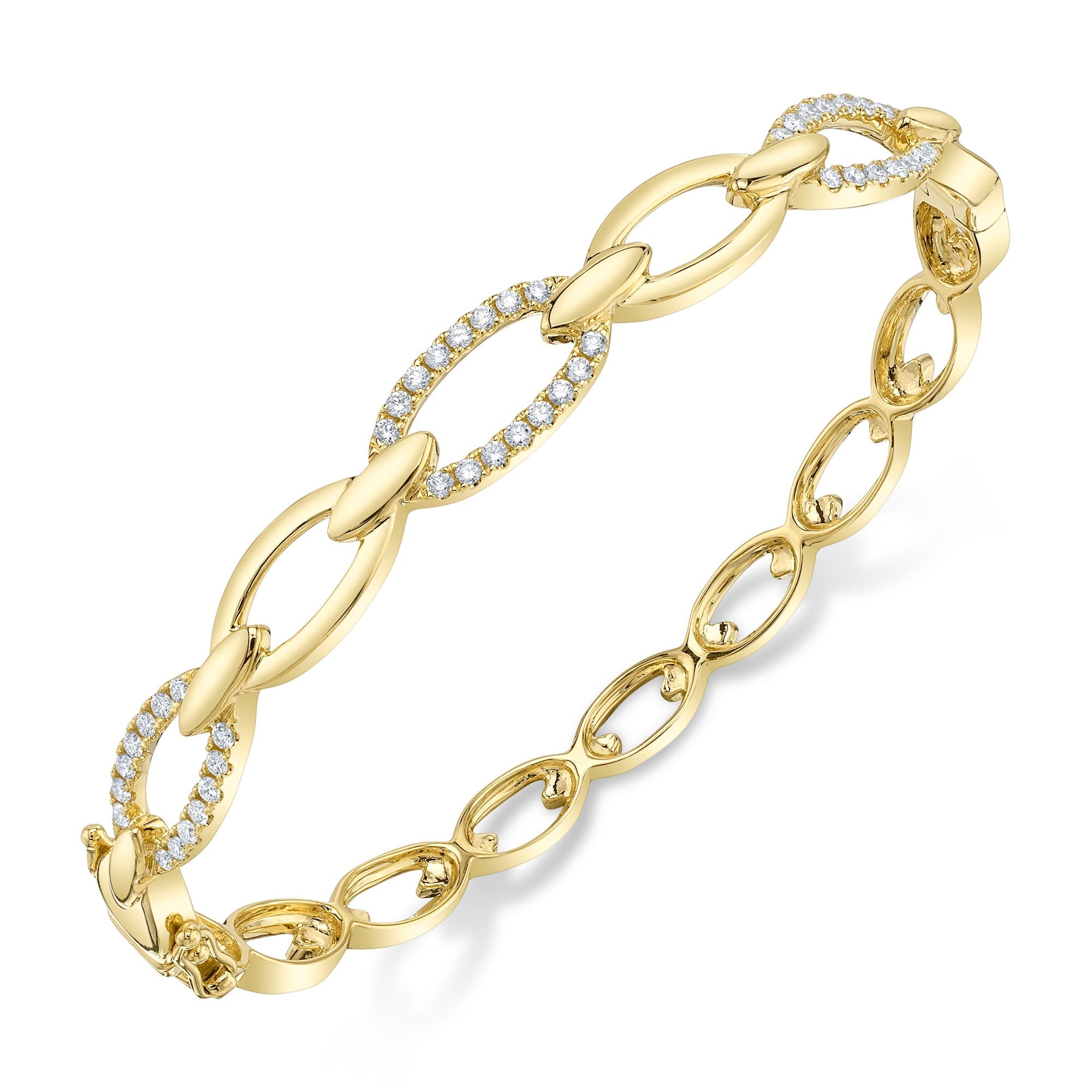 0.54CT 14K Y/G DIAMOND LINK BANGLE