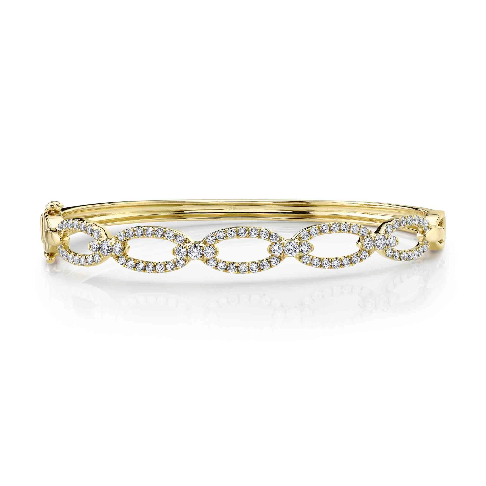 1.19CT 14K Y/G DIAMOND LINK BANGLE