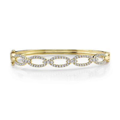 1.19CT 14K Y/G DIAMOND LINK BANGLE