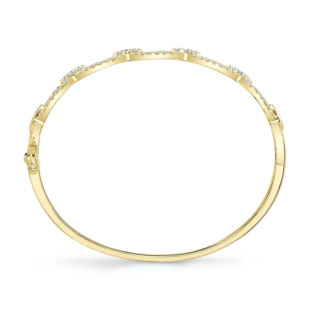 1.19CT 14K Y/G DIAMOND LINK BANGLE
