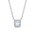 0.05CT 14K W/G DIAMOND BAGUETTE NECKLACE