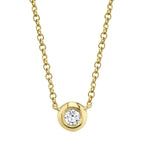 0.10CT 14K Y/G DIAMOND BEZEL NECKLACE