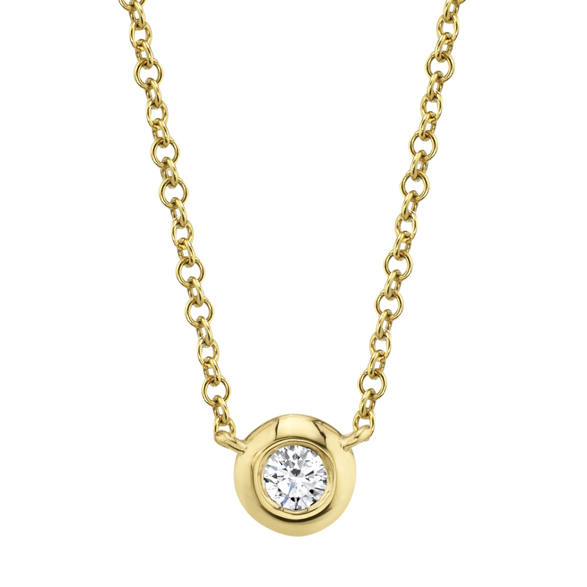 0.10CT 14K Y/G DIAMOND BEZEL NECKLACE