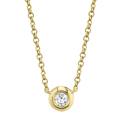 0.10CT 14K Y/G DIAMOND BEZEL NECKLACE