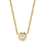 0.20CT 14K Y/G DIAMOND BEZEL NECKLACE