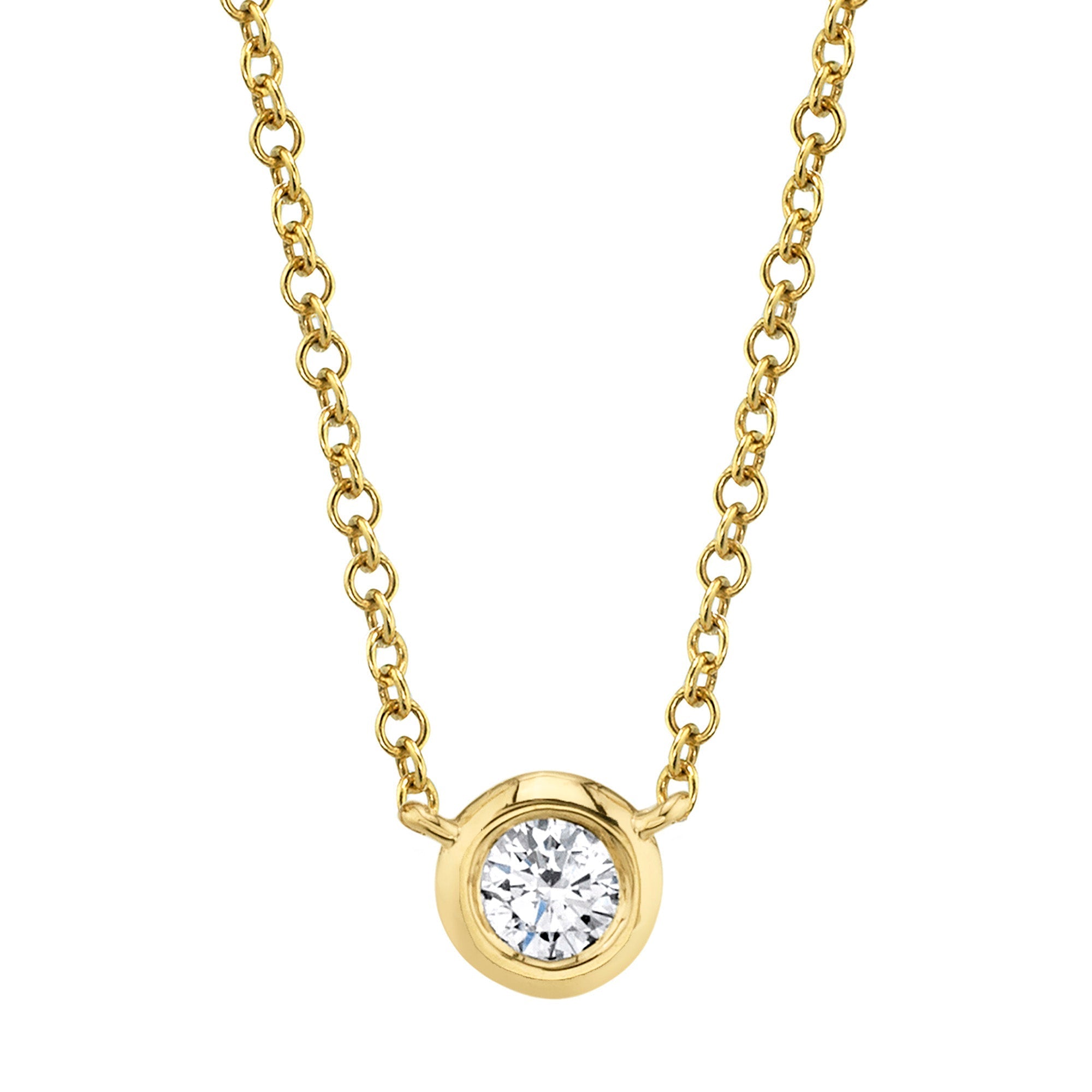 0.20CT 14K Y/G DIAMOND BEZEL NECKLACE