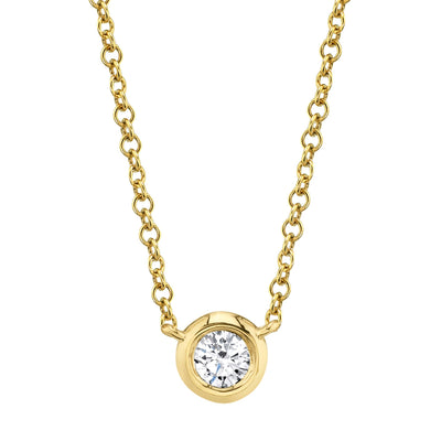 0.20CT 14K Y/G DIAMOND BEZEL NECKLACE