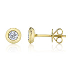 0.40CT 14K Y/G DIAMOND BEZEL STUD EARRING