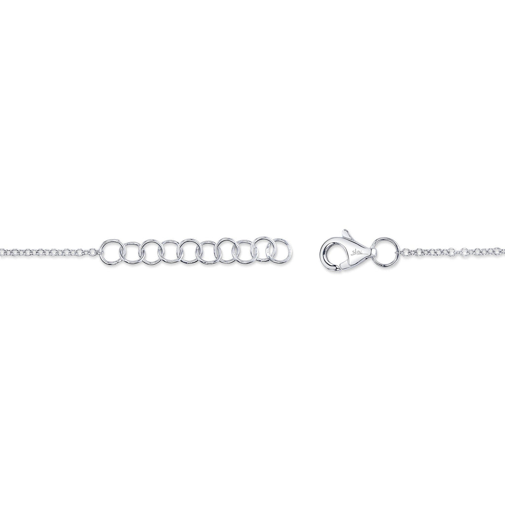 0.07CT 14K W/G DIAMOND LOVE KNOT CIRCLE  BRACELET