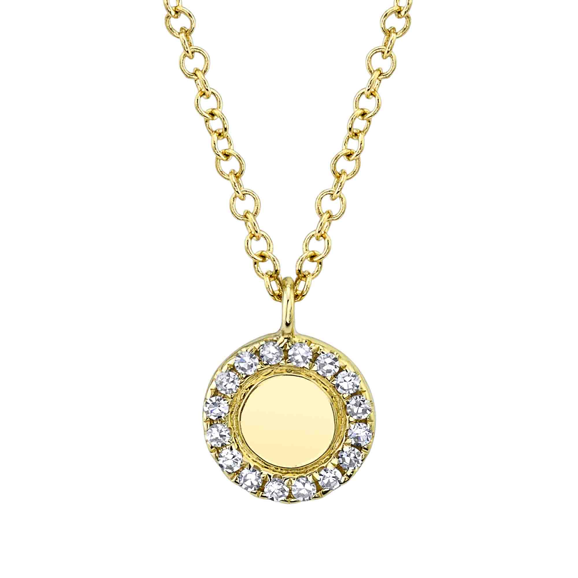 0.05CT 14K Y/G DIAMOND CIRCLE NECKLACE