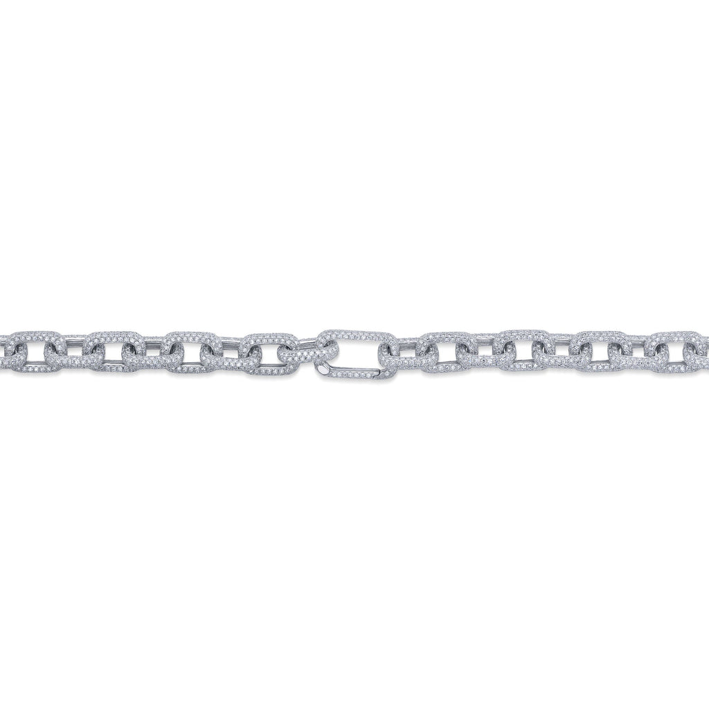 17.25CT 14K W/G DIAMOND PAVE LINK NECKLACE