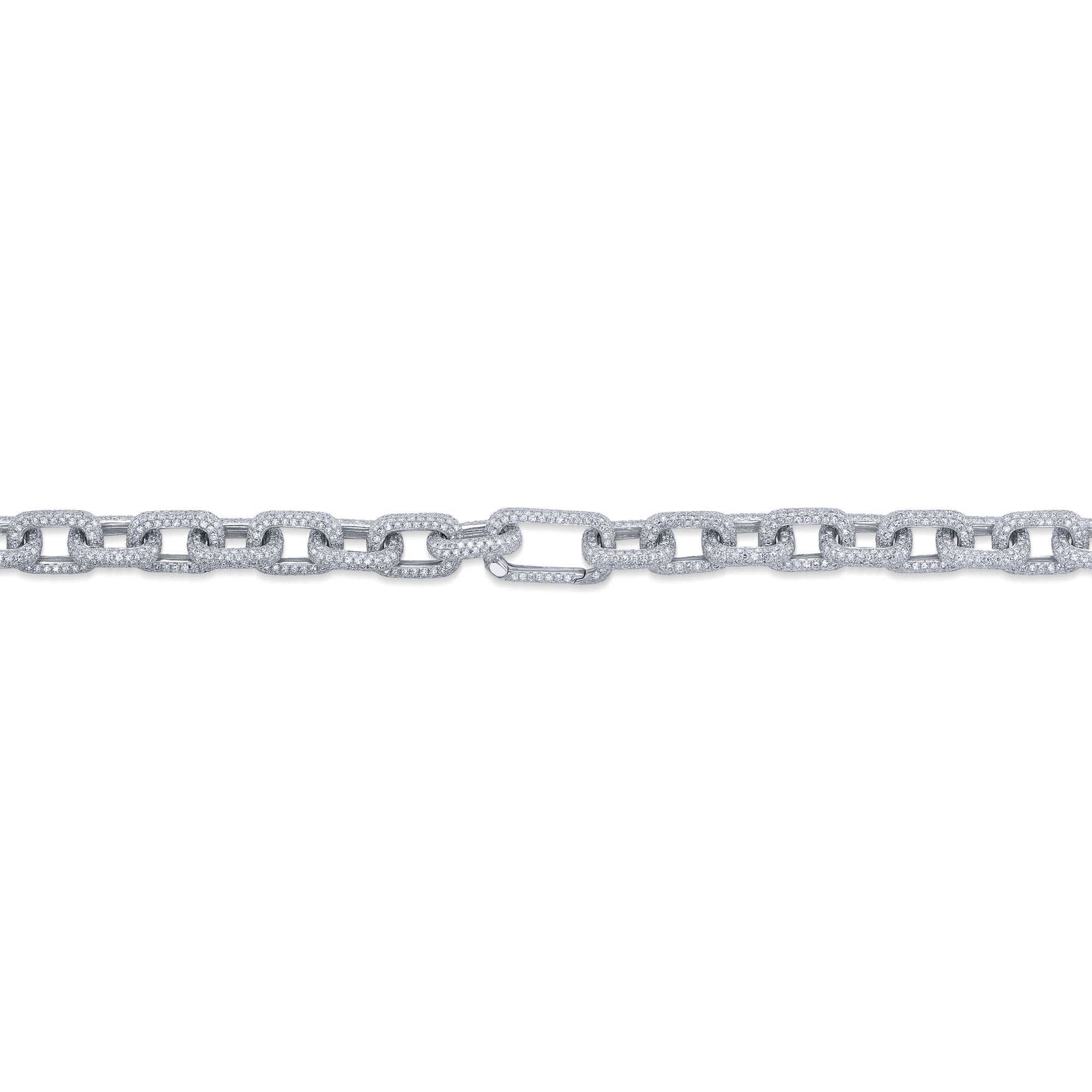 17.25CT 14K W/G DIAMOND PAVE LINK NECKLACE