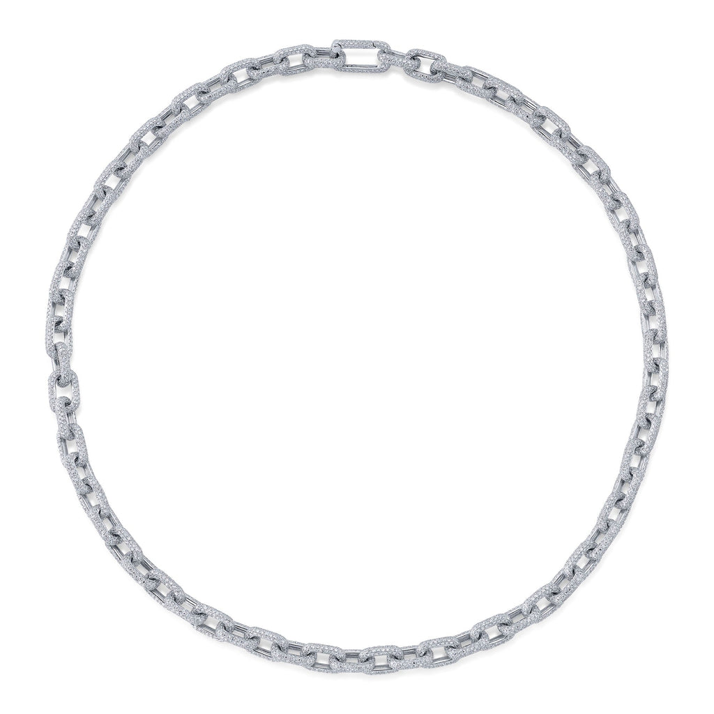 17.25CT 14K W/G DIAMOND PAVE LINK NECKLACE
