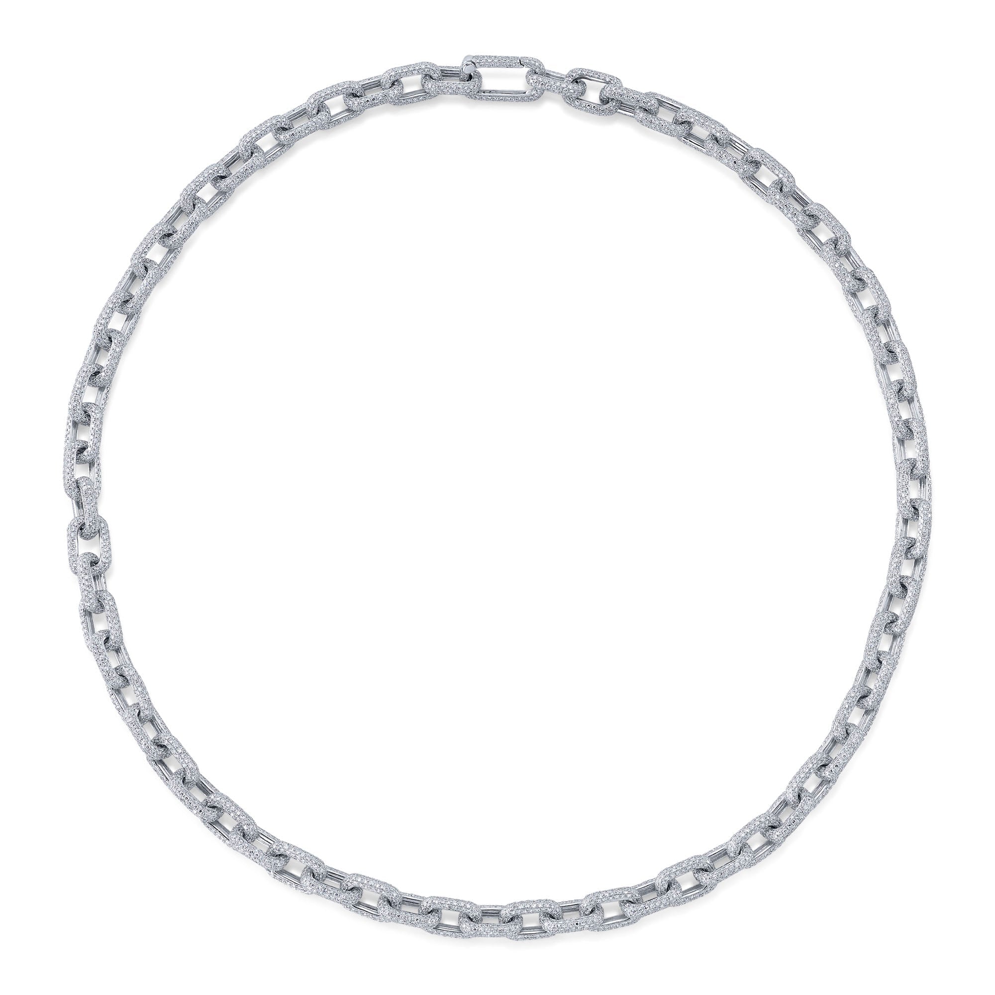 17.25CT 14K W/G DIAMOND PAVE LINK NECKLACE