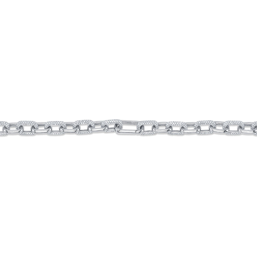 8.72CT 14K W/G DIAMOND PAVE LINK NECKLACE