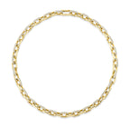 8.72CT 14K Y/G DIAMOND PAVE LINK NECKLACE