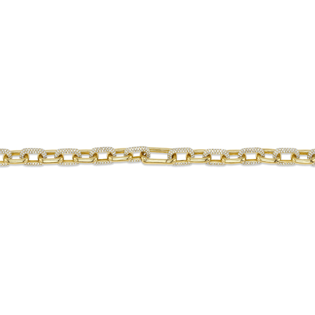 8.72CT 14K Y/G DIAMOND PAVE LINK NECKLACE