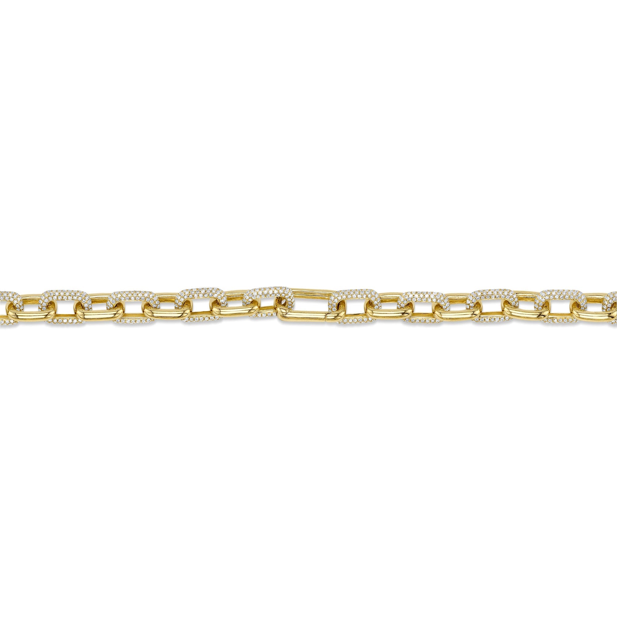 8.72CT 14K Y/G DIAMOND PAVE LINK NECKLACE