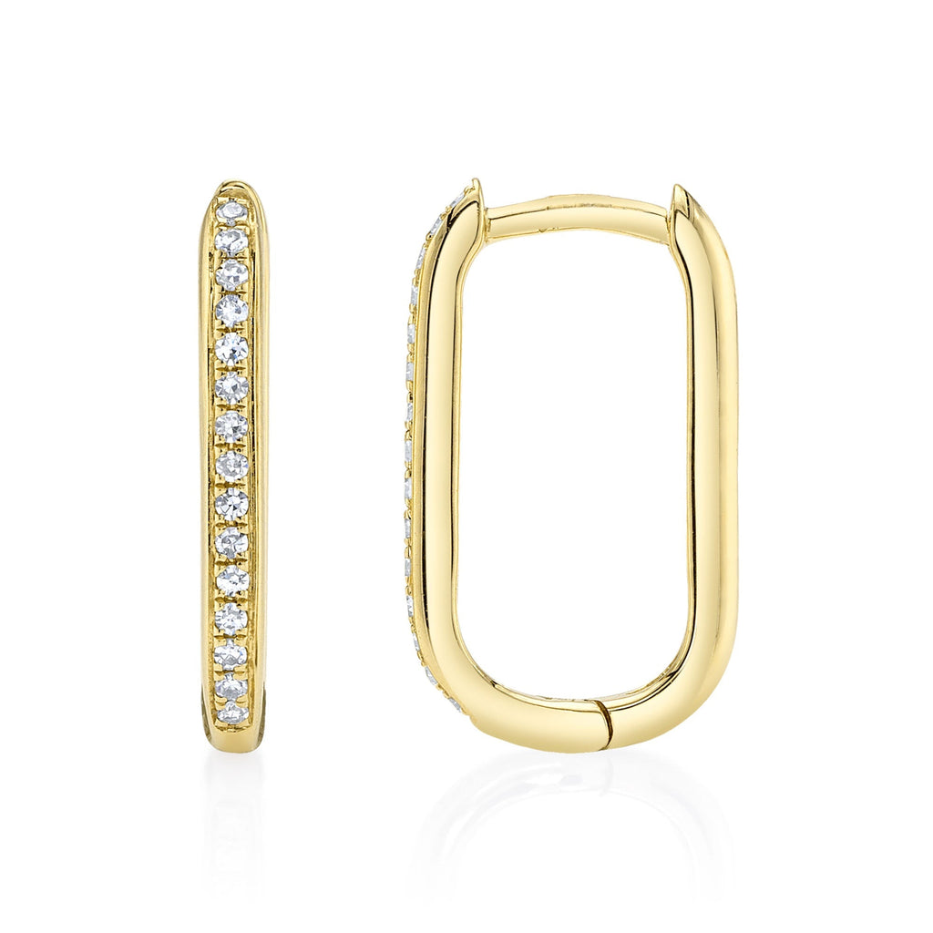 0.08CT 14K Y/G DIAMOND OVAL HOOP EARRING