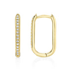 0.08CT 14K Y/G DIAMOND OVAL HOOP EARRING