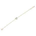 0.09CT DIAMOND & 0.56CT MOTHER OF PEARL 14K Y/G HEART BRACELET