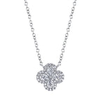0.41CT 14K W/G DIAMOND PEAR CLOVER NECKLACE