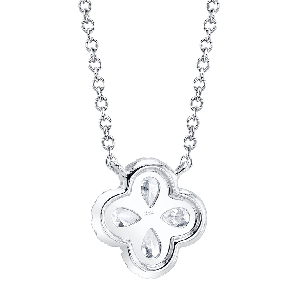 0.41CT 14K W/G DIAMOND PEAR CLOVER NECKLACE