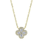 0.41CT 14K Y/G DIAMOND PEAR CLOVER NECKLACE