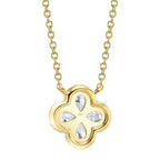 0.41CT 14K Y/G DIAMOND PEAR CLOVER NECKLACE