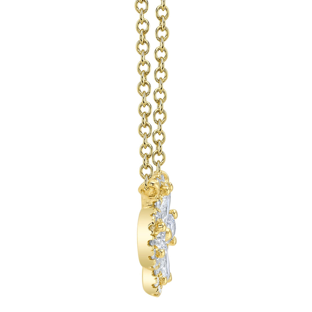 0.41CT 14K Y/G DIAMOND PEAR CLOVER NECKLACE