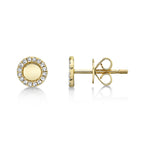0.10CT 14K Y/G DIAMOND CIRCLE STUD EARRING