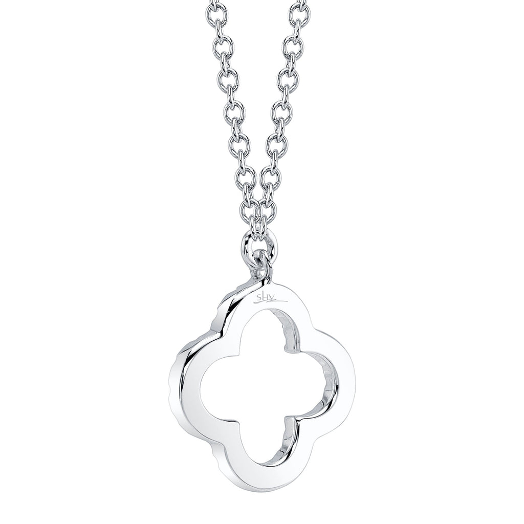 0.08CT 14K W/G DIAMOND CLOVER NECKLACE