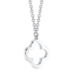 0.08CT 14K W/G DIAMOND CLOVER NECKLACE