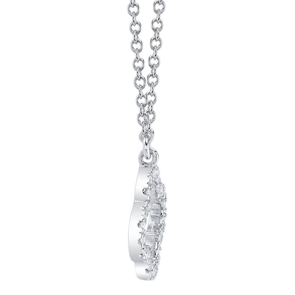 0.08CT 14K W/G DIAMOND CLOVER NECKLACE