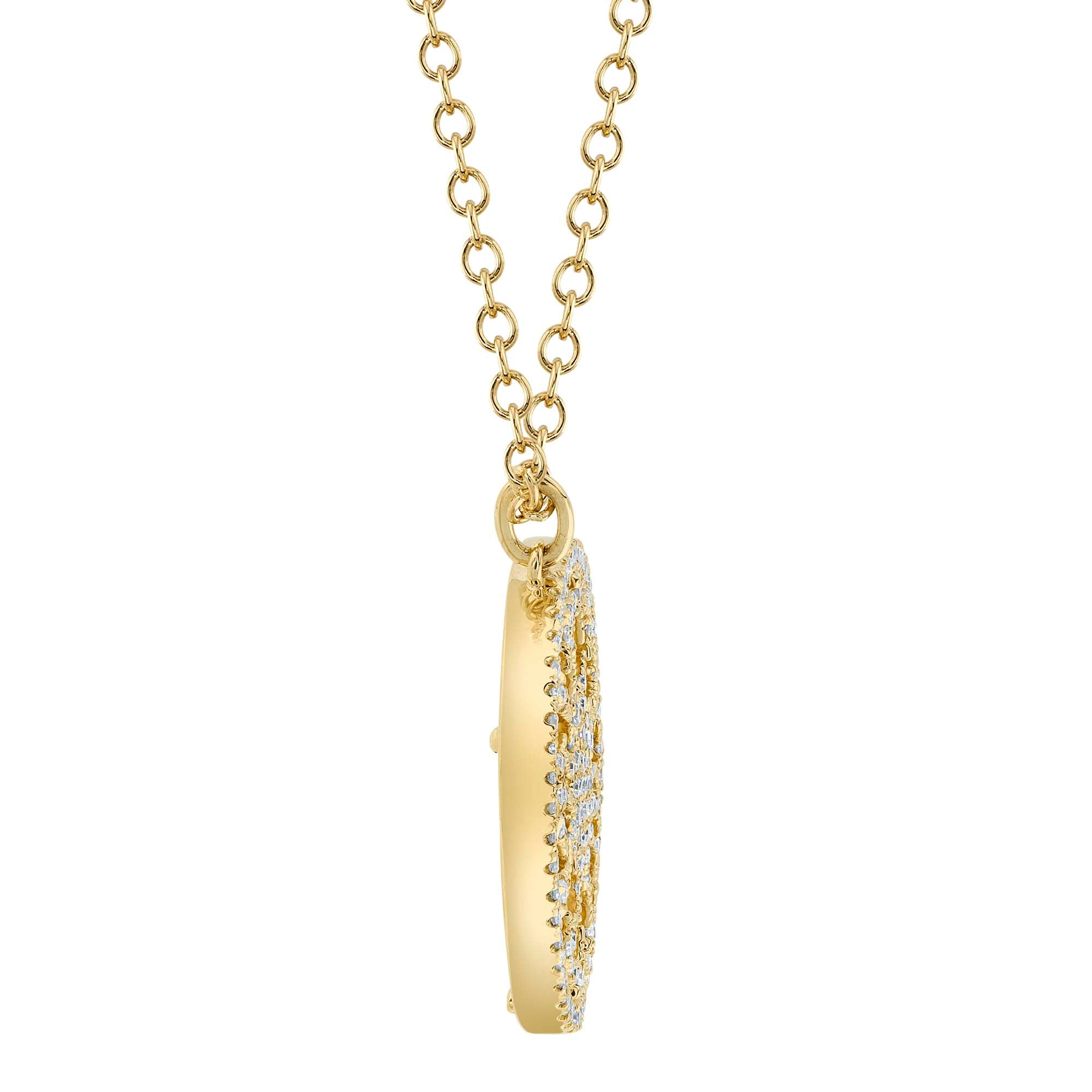 0.32CT DIAMOND & 2.88CT MOTHER OF PEARL 14K Y/G NECKLACE