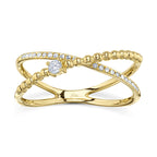 0.12CT 14K Y/G DIAMOND "X" RING
