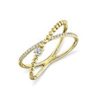 0.12CT 14K Y/G DIAMOND "X" RING