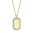0.40CT 14K Y/G DIAMOND DOG TAG NECKLACE