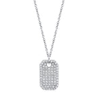 0.90CT 14K W/G DIAMOND DOG TAG NECKLACE