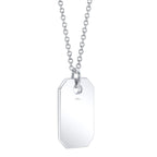 0.90CT 14K W/G DIAMOND DOG TAG NECKLACE