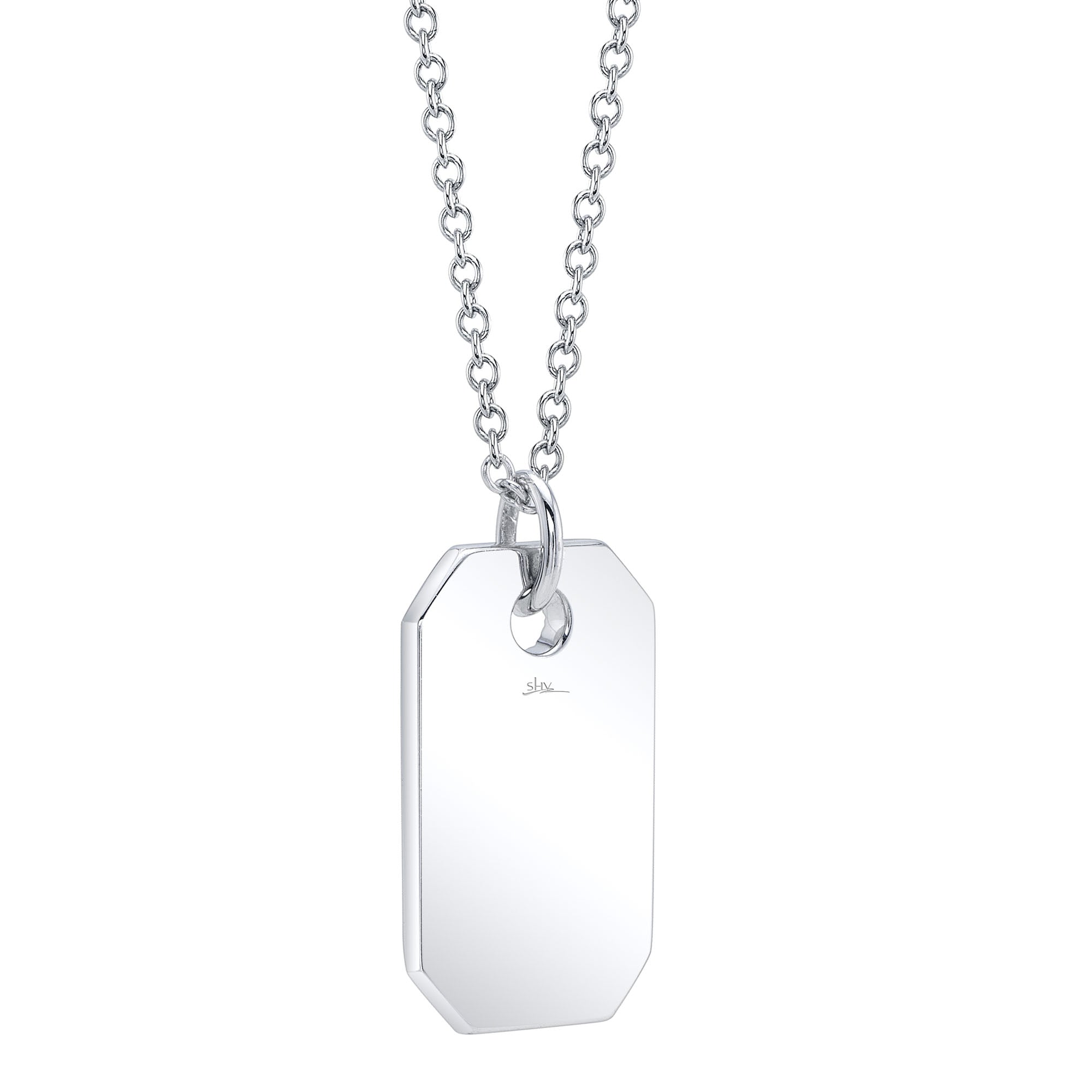 0.90CT 14K W/G DIAMOND DOG TAG NECKLACE