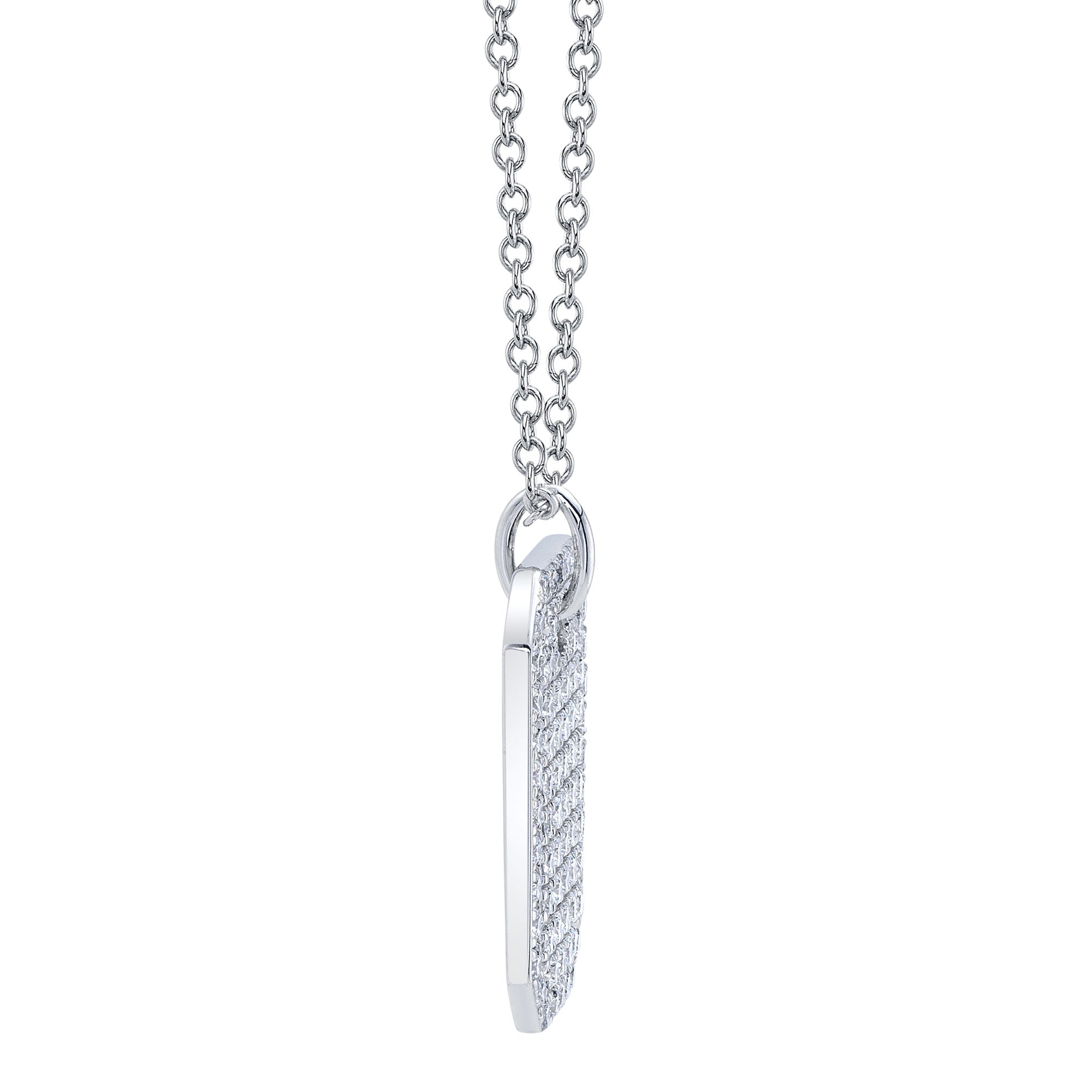 0.90CT 14K W/G DIAMOND DOG TAG NECKLACE