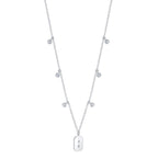 0.20CT 14K W/G DIAMOND BEZEL BAGUETTE NECKLACE