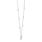 0.20CT 14K W/G DIAMOND BEZEL BAGUETTE NECKLACE
